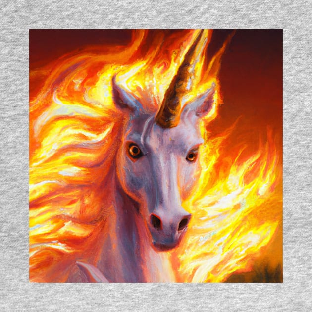 Unicorn Emerges From a Mystic Fire by Star Scrunch